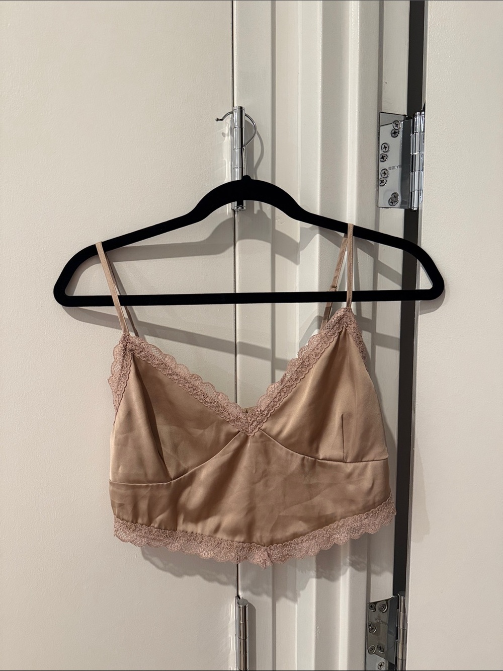Garage Satin Lace Trim Cropped Cami